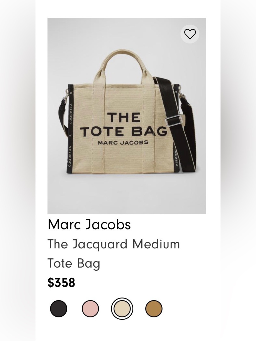 Marc Jacobs Medium The Jacquard Tote Bag Warm Sand